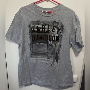 2018 Gray Harley Davidson T Shirt Sz L Arbor Vitae WI Sexy Girl Northwoods